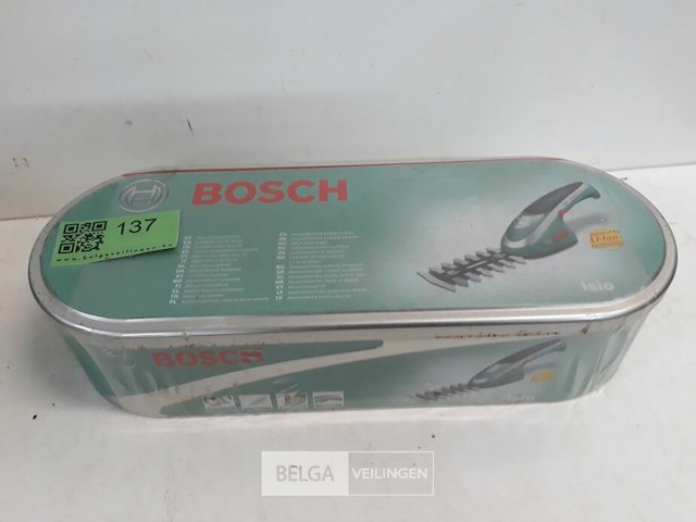 1 x buxusschaar 12 cm isio 3,6v in blikken opbergdoos - afbeelding 1 van  3