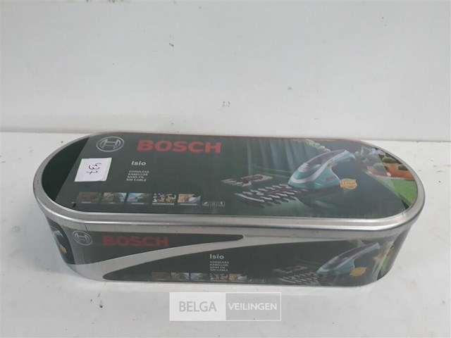 1 x buxusschaar 12 cm isio 3,6v + vervangmes als grasschaar in blikken opbergdoos - afbeelding 2 van  3