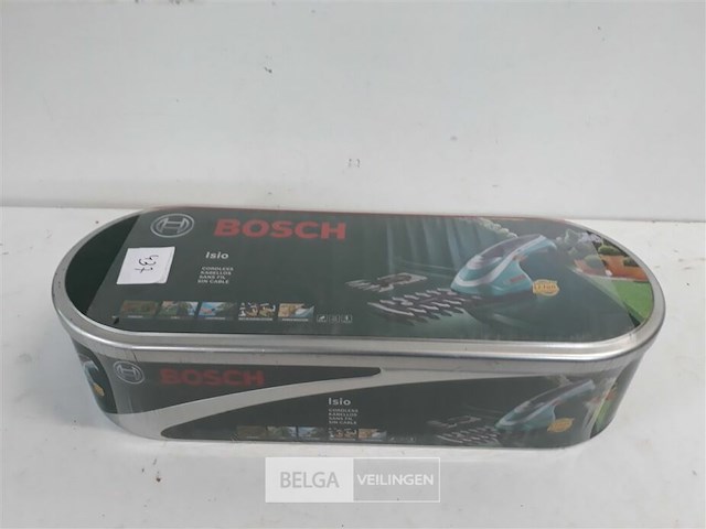 1 x buxusschaar 12 cm isio 3,6v + vervangmes als grasschaar in blikken opbergdoos - afbeelding 2 van  3