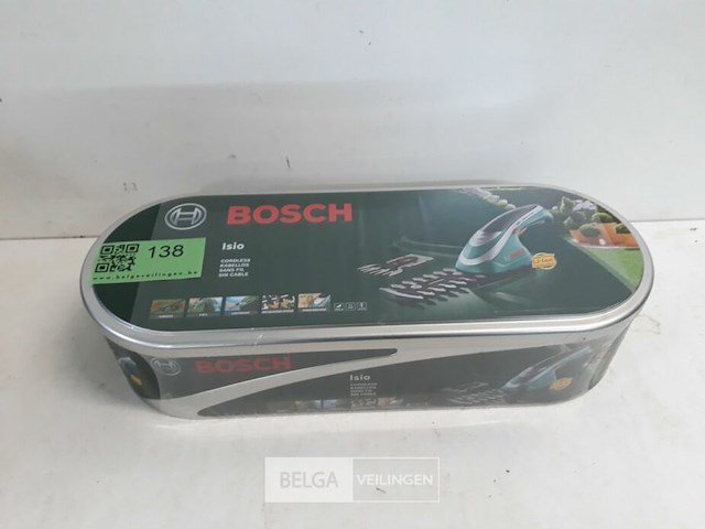 1 x buxusschaar 12 cm isio 3,6v + vervangmes als grasschaar in blikken opbergdoos - afbeelding 2 van  3