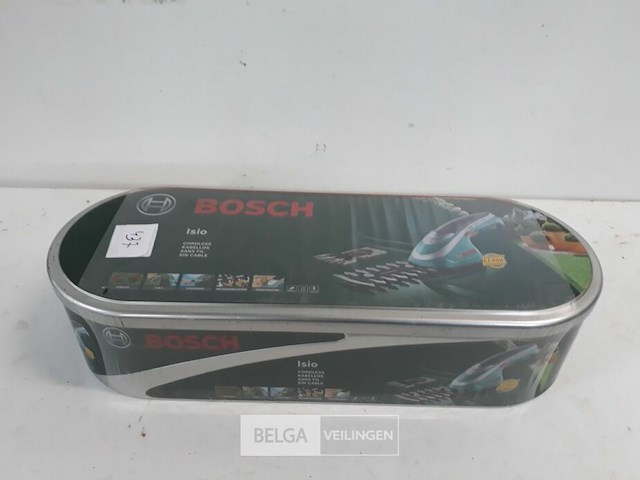 1 x buxusschaar 12 cm isio 3,6v + vervangmes als grasschaar in blikken opbergdoos - afbeelding 2 van  3