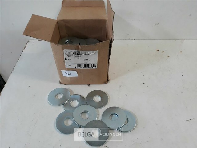 1 x carrosserie rondellen verzinkt m 16 x 50 mm 100 stuks - afbeelding 2 van  3