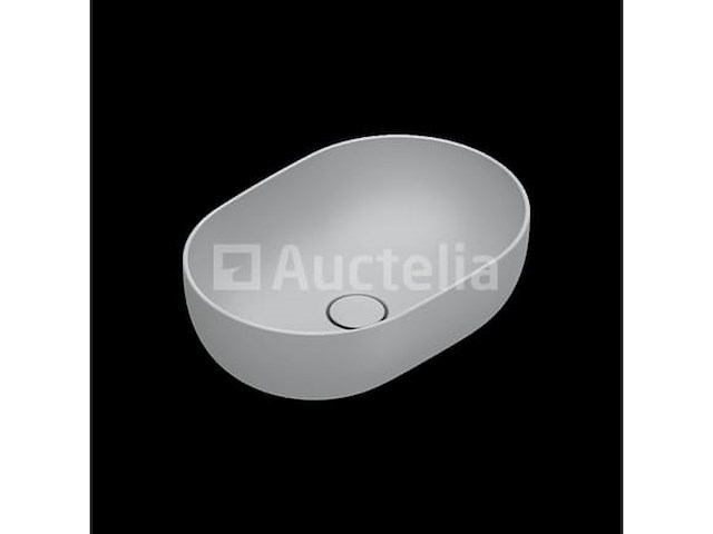 1 x catalano lavabo 50 x 35 cemento satina cataglaze + antibaceterial protection - afbeelding 3 van  4