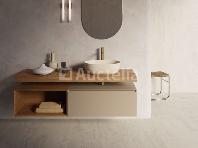 1 x catalano lavabo 50 x 35 cemento satina cataglaze + antibaceterial protection - afbeelding 2 van  4