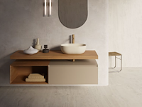 1 x catalano lavabo 50 x 35 cemento satina cataglaze + antibaceterial protection - afbeelding 3 van  4
