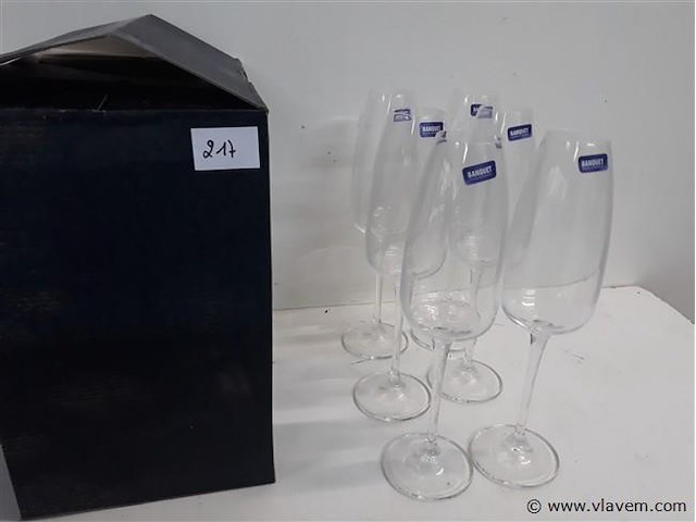 1 x champagneglazen 6 stuks - afbeelding 1 van  2