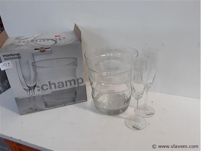1 x champagneset emmer + 2 glazen - afbeelding 1 van  2