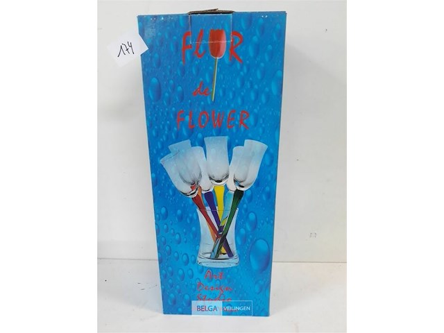 1 x champagneset houder + 6 glazen gekleurd - afbeelding 2 van  3