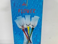 1 x champagneset houder + 6 glazen gekleurd - afbeelding 1 van  3