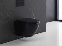 1 x design hangtoilet tornado mat zwart - gesloten onderbodem