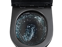 1 x design hangtoilet tornado mat zwart - gesloten onderbodem - afbeelding 2 van  3