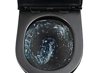 1 x design hangtoilet tornado mat zwart - gesloten onderbodem - afbeelding 2 van  3