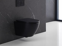 1 x design hangtoilet tornado mat zwart - gesloten onderbodem - afbeelding 1 van  3