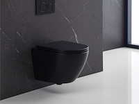 1 x design hangtoilet tornado mat zwart - gesloten onderbodem - afbeelding 1 van  3