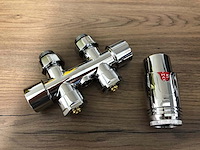 1 x design kraanset chroom - vloer (recht) - afbeelding 1 van  2