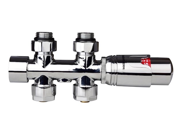 1 x design kraanset chroom - vloer (recht) - afbeelding 2 van  2