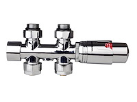 1 x design kraanset chroom - vloer (recht) - afbeelding 2 van  2