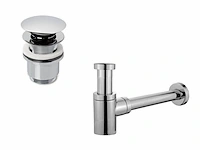 1 x design sifon met afvoerplug chrome