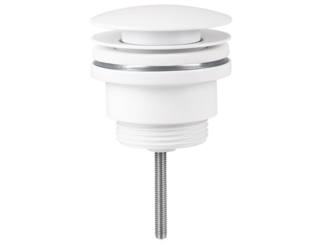 1 x design sifon met afvoerplug mat wit - afbeelding 4 van  5