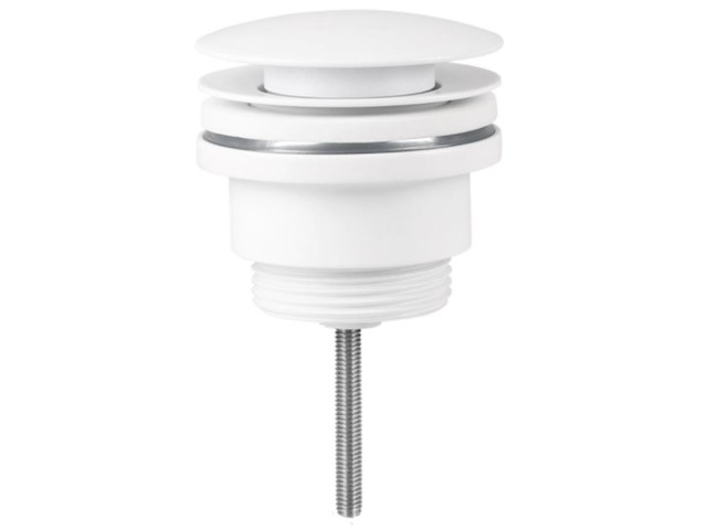 1 x design sifon met afvoerplug mat wit - afbeelding 4 van  5