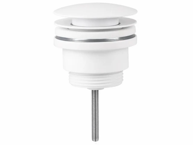1 x design sifon met afvoerplug mat wit - afbeelding 4 van  5