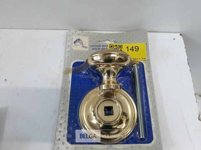 1 x deurbol messing gepolijst 70 mm - afbeelding 2 van  3