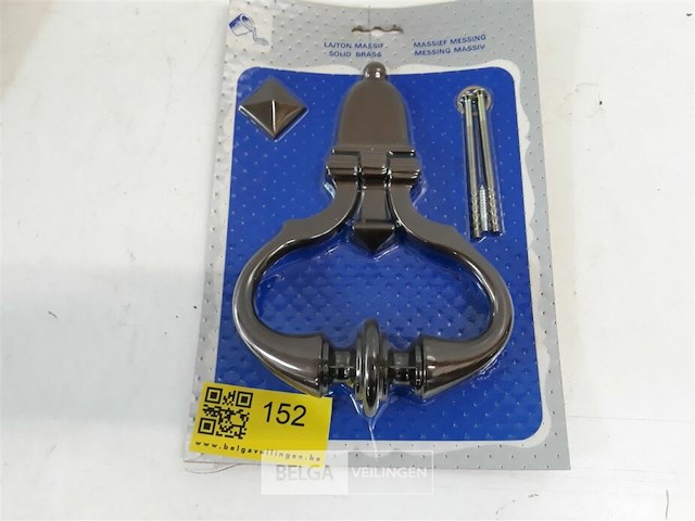 1 x deurklopper messing verbronsd 21 cm - afbeelding 3 van  3