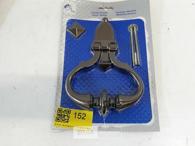1 x deurklopper messing verbronsd 21 cm - afbeelding 3 van  3