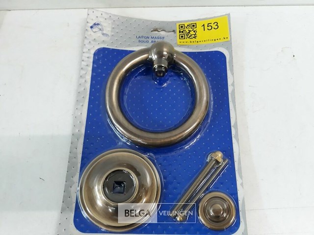 1 x deurklopper messing verbronsd geschuurd 13 cm - afbeelding 3 van  3