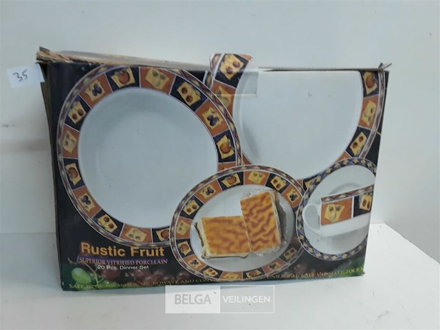 1 x dinnerset rustiek fruit - afbeelding 1 van  3