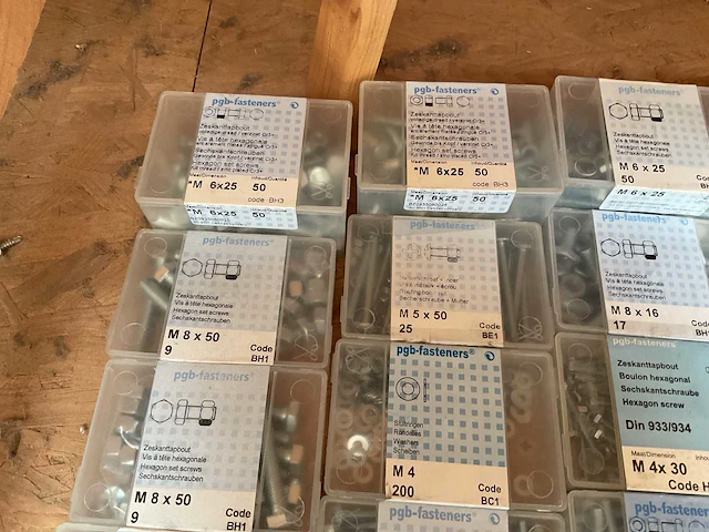 1 x doosjes nagels platte kop; zelfborende schroeven; zeskant tapbouten - afbeelding 4 van  5