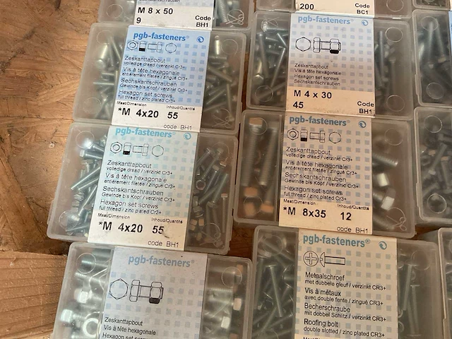 1 x doosjes nagels platte kop; zelfborende schroeven; zeskant tapbouten - afbeelding 5 van  5