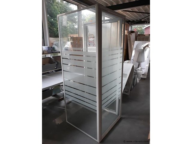 1 x douchedeur 80 + wand 75 cm showmodel - afbeelding 1 van  2