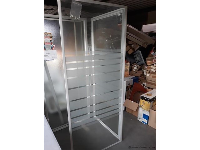 1 x douchedeur 80 + wand 75 cm showmodel - afbeelding 2 van  2