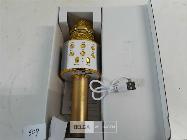 1 x draadloze microfoon goud kleur - afbeelding 3 van  3