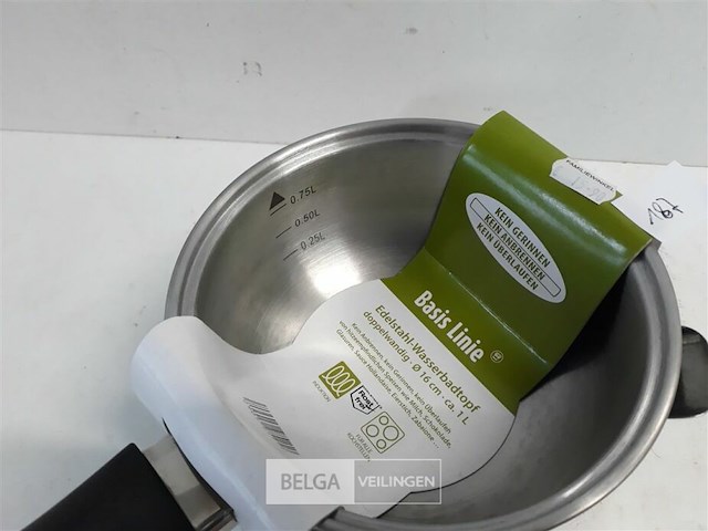 1 x dubbelwandige steelpan 16 cm pyrex - afbeelding 3 van  3