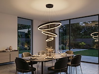 1 x duora design hanglamp zand zwart 20cm&40cm&60cm trio ring 60w led cct 3 kleur & 3 stappen dimmen - afbeelding 4 van  6