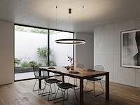 1 x duora design hanglamp zand zwart 80cm 50w led cct 3 kleur & 3 stappen dimmen - afbeelding 3 van  6