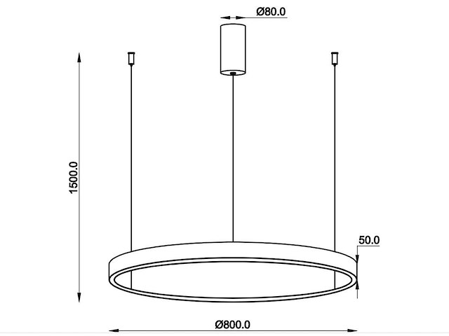 1 x duora design hanglamp zand zwart 80cm 50w led cct 3 kleur & 3 stappen dimmen - afbeelding 2 van  6