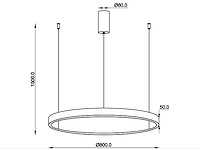 1 x duora design hanglamp zand zwart 80cm 50w led cct 3 kleur & 3 stappen dimmen - afbeelding 2 van  6