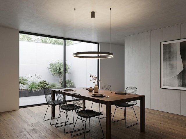 1 x duora design hanglamp zand zwart 80cm 50w led cct 3 kleur & 3 stappen dimmen - afbeelding 3 van  6