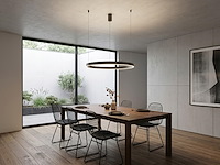 1 x duora design hanglamp zand zwart 80cm 50w led cct 3 kleur & 3 stappen dimmen - afbeelding 3 van  6