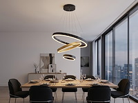 1 x duora design hanglamp zand zwart en goud 20cm&40cm&60cm trio ring 60w led cct 3 kleur & 3 stappen dimmen