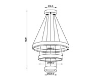 1 x duora design hanglamp zand zwart en goud 20cm&40cm&60cm trio ring 60w led cct 3 kleur & 3 stappen dimmen - afbeelding 2 van  6
