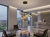 1 x duora design hanglamp zand zwart en goud 20cm&40cm&60cm trio ring 60w led cct 3 kleur & 3 stappen dimmen - afbeelding 5 van  6