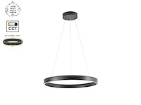 1 x duora design hanglamp zwart 60cm 40w led cct 3 kleur & 3 stappen dimmen - afbeelding 4 van  5