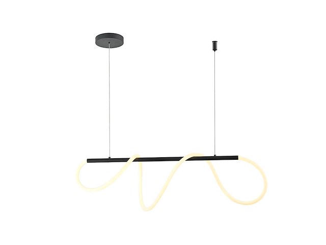 1 x edera design hanglamp zand zwart 110cm 40w led cct 3 kleur & 3 stappen dimmen - afbeelding 1 van  1