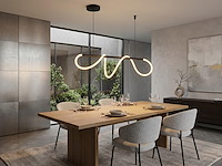 1 x edera design hanglamp zand zwart 110cm 40w led cct 3 kleur & 3 stappen dimmen