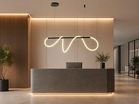 1 x edera design hanglamp zand zwart 110cm 40w led cct 3 kleur & 3 stappen dimmen - afbeelding 4 van  6