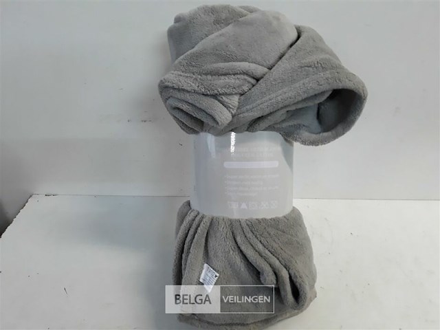 1 x fleece plaid 150x200 cm grijs - afbeelding 3 van  3